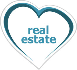 Poster - Text Real estate. Business concept