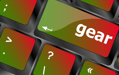 Aufkleber - gear button on computer pc keyboard key