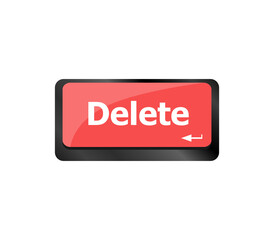 Aufkleber - Computer laptop keyboard key Delete, business concept
