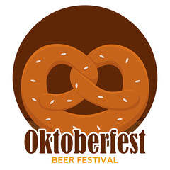 Wall Mural - Isolated pretzel beer festival oktoberfest logo icon- Vector