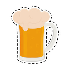 Wall Mural - Beer glass german oktoberfest sticker icon- Vector