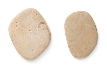 Two Stones Isolated Over White Background
