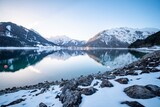 Fototapeta Góry - Perfect reflections on lake 