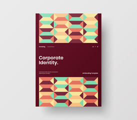 Abstract corporate identity report cover. Geometric vector business presentation design layout. Amazing company illustration brochure template.