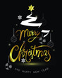 Christmas creative banner and poster with calligraphy