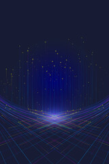 Poster - color crisscross lines and upward lines, science and technology space sense of background.