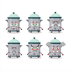 Canvas Print - Cooking pan cartoon character with various angry expressions