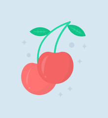 Sticker - Juicy Cherries Vector 