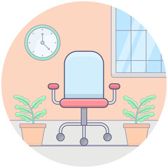 Sticker - Office Chair Vector 