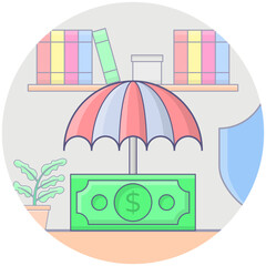 Sticker - Financial Insurance Vector 