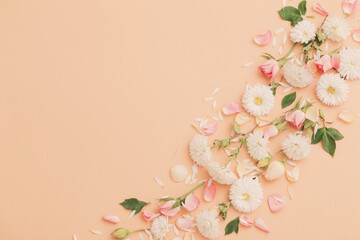 pink and white flowers on paper  background