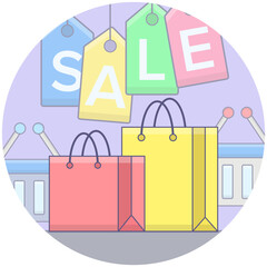 Wall Mural - Shopping Handbags Vector 