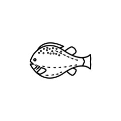 Wall Mural - fish line icon. signs and symbols can be used for web, logo, mobile app, ui, ux