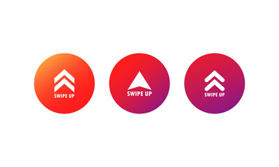Poster - Swipe up button. Social media icon set. Scroll pictogram. Arrow up logo. Vector illustration. EPS 10
