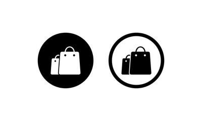 Poster - Shopping bag icon set. Button for applications, web, app.Eco paper bag. Handbag icon. Vector illustration. EPS10