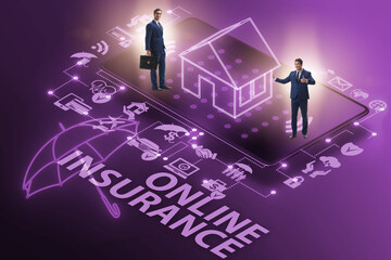 Wall Mural - Concept of buying insurance online over internet