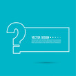 © sumkinn - Question mark icon. Help symbol. FAQ sign on blue background. vector. minimal, outline. Quiz symbol.