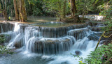 Fototapeta Las - Huay Mae Khamin waterfalls in deep forest at Srinakarin National Park ,Kanchanaburi  Thailand