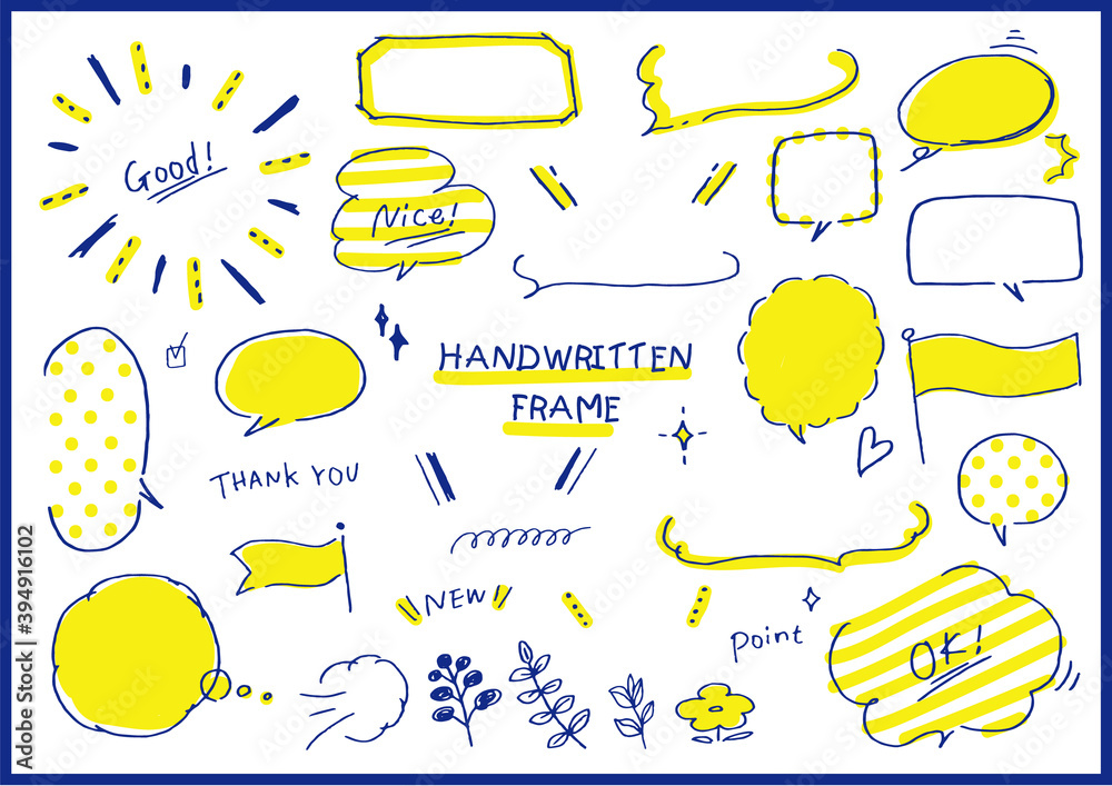 手書きフレーム 枠 Handwritten Fototapeta Na Wymiar Bajecznefototapety Pl