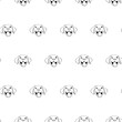 © Anastasia - Happy Labrador poppy face seamless pattern in line drawing style. Vector background with happy dog in black and white