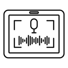 Poster - tablet screen recording icon. outline tablet screen recording vector icon for web design isolated on