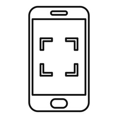 Poster - Phone app screen recording icon. Outline phone app screen recording vector icon for web design isolated on white background