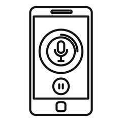 Poster - Smartphone audio recording icon. Outline smartphone audio recording vector icon for web design isolated on white background