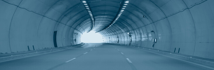 Wall Mural - Highway curved road tunnel - Abstract speed motion