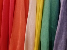 Full Frame Shot Of Colorful Textile For Sale In Clothing Store