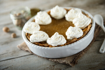 Wall Mural - Homemade pumpkin pie with spices