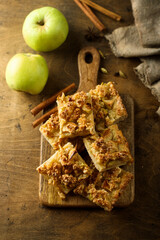 Wall Mural - Traditional homemade apple pie with spices