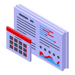 Poster - Report calendar icon. Isometric of report calendar vector icon for web design isolated on white background