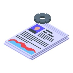 Poster - Report data person icon. Isometric of report data person vector icon for web design isolated on white background