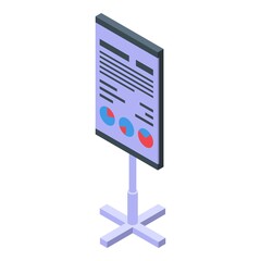 Poster - Report chart banner icon. Isometric of report chart banner vector icon for web design isolated on white background