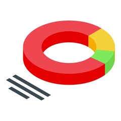 Poster - Report graph circle icon. Isometric of report graph circle vector icon for web design isolated on white background