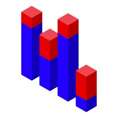 Poster - Report graph pillar icon. Isometric of report graph pillar vector icon for web design isolated on white background