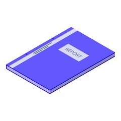 Poster - Report folder icon. Isometric of report folder vector icon for web design isolated on white background