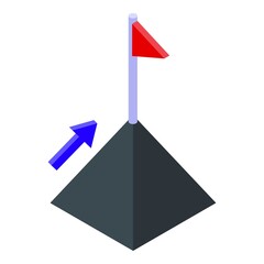 Poster - online marketing flag target icon. isometric of online marketing flag target vector icon for web des