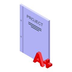 Poster - Online training project icon. Isometric of online training project vector icon for web design isolated on white background