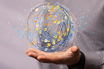 sphere network structure - abstract design connection design