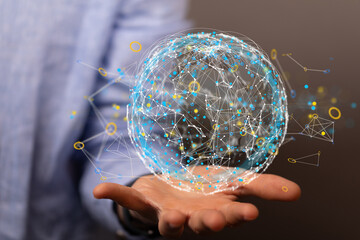 sphere network structure - abstract design connection design