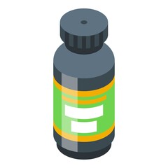Sticker - Sport nutrition capsule bottle icon. Isometric of sport nutrition capsule bottle vector icon for web design isolated on white background