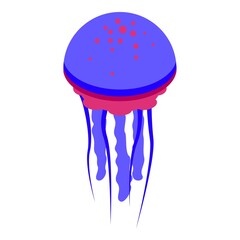 Sticker - Medusa jellyfish icon. Isometric of medusa jellyfish vector icon for web design isolated on white background