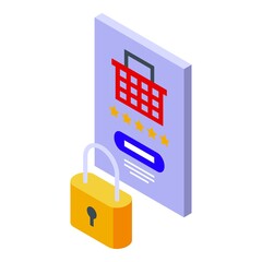 Poster - Online mobile payment icon. Isometric of online mobile payment vector icon for web design isolated on white background