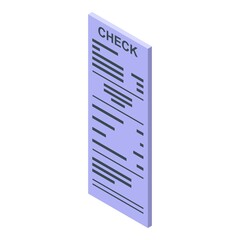Poster - Mobile payment check icon. Isometric of mobile payment check vector icon for web design isolated on white background