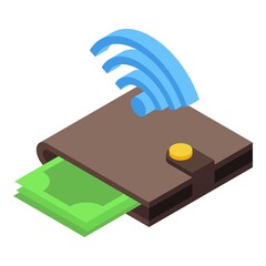 Poster - Web wallet mobile payment icon. Isometric of web wallet mobile payment vector icon for web design isolated on white background