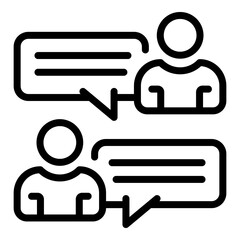 Poster - Web love conversation icon. Outline web love conversation vector icon for web design isolated on white background