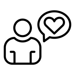 Canvas Print - Love idea icon. Outline love idea vector icon for web design isolated on white background