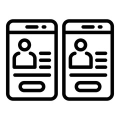 Poster - Acquaintance phone profile icon. Outline acquaintance phone profile vector icon for web design isolated on white background