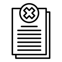 Poster - Rejected report icon. Outline rejected report vector icon for web design isolated on white background